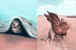 10 Potret editan hewan dengan berbagai obyek foto, hasilnya keren