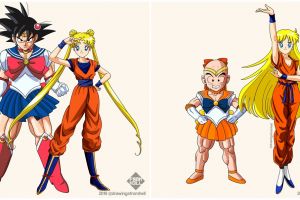 Gini jadinya jika tokoh Dragon Ball Z & Sailor Moon bertukar kostum
