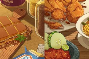 17 Ilustrasi makanan khas Indonesia versi anime karya Alfeus Christie