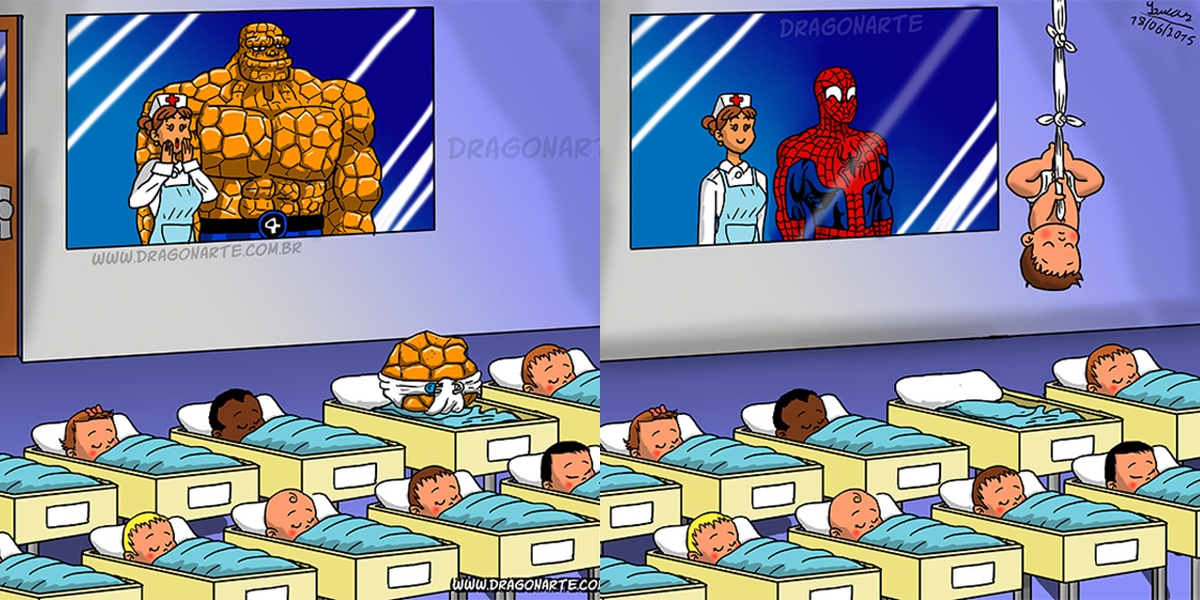 12 Ilustrasi ini gambarkan jika superhero punya bayi, gemesin deh 
