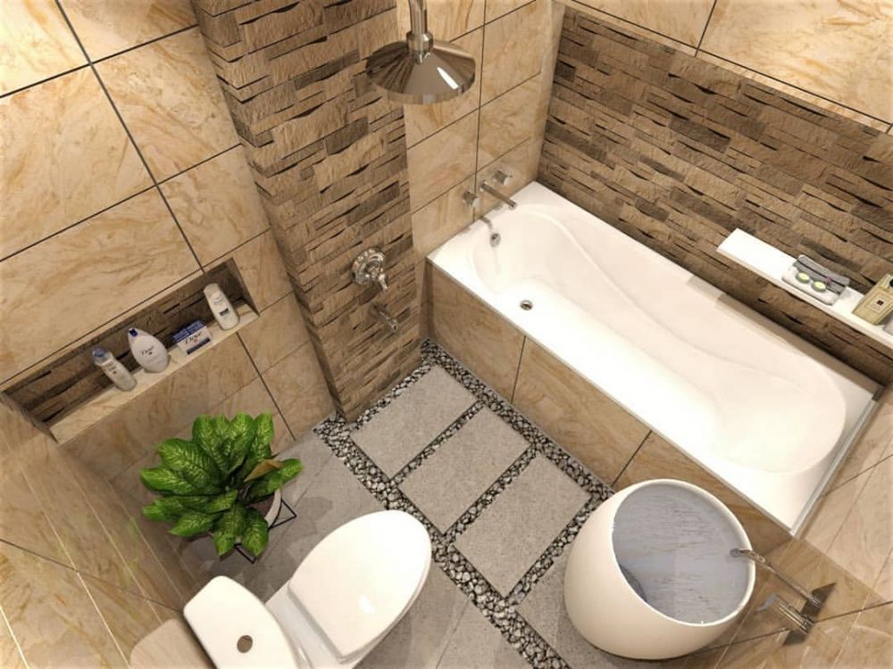 10 Desain  kamar  mandi  mungil  dan minimalis  ini layak jadi 
