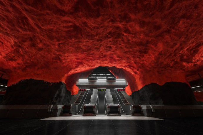 Swedia punya stasiun MRT yang jadi galeri seni terpanjang di dunia!