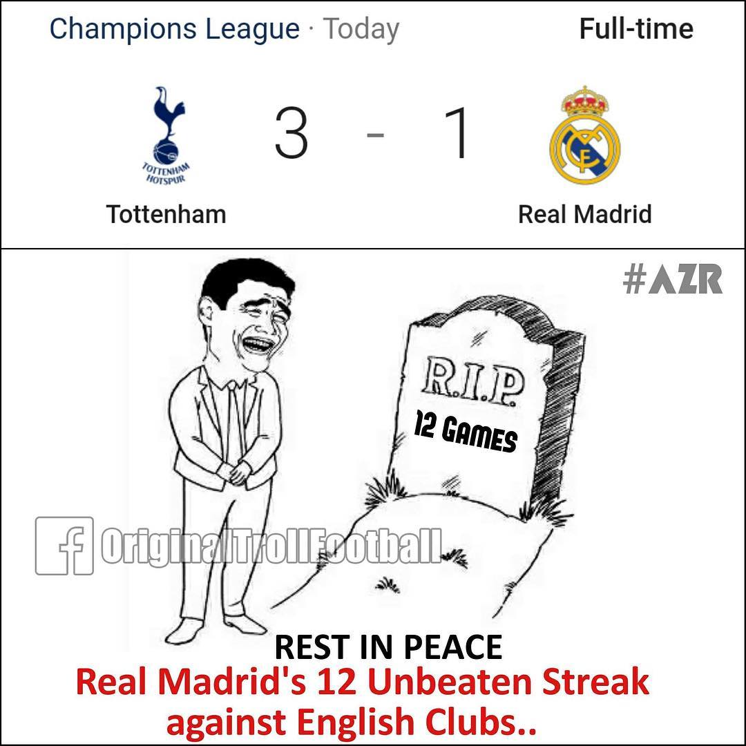 10 Meme kocak pasca kekalahan Real Madrid dari Tottenham, mewek deh