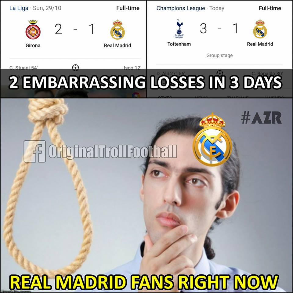 10 Meme kocak pasca kekalahan Real Madrid dari Tottenham, mewek deh
