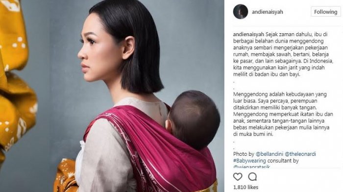 Ini lho cara unik Andien menggendong bayi Kawa