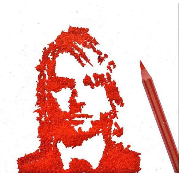 Tak disangka, 10 karya seni ini dibuat dari ampas rautan pensil warna