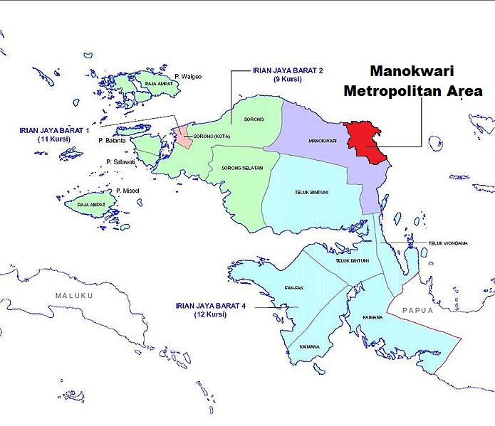 Peta Area Metropolitan Manokwari, Sumber: Wiki