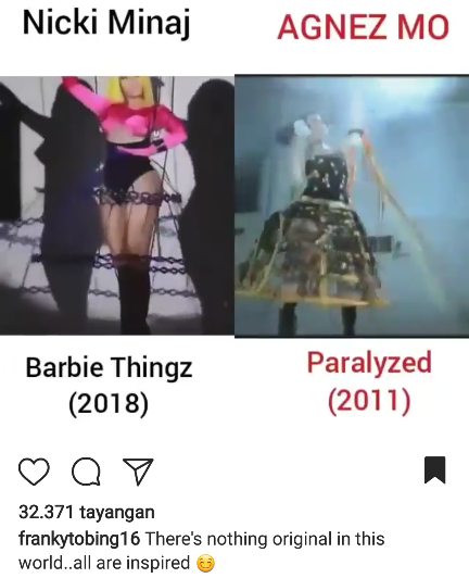 Gaya Nicky Minaj di 'Barbie Tingz' terinspirasi dari gaya Agnez Mo?