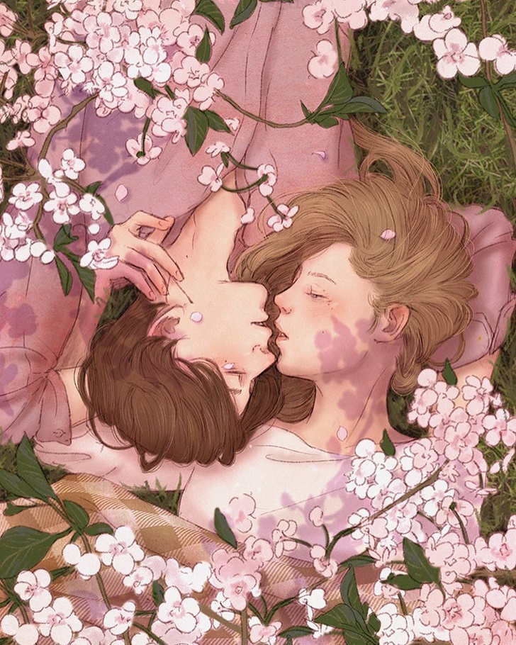 17 Ilustrasi indah & manisnya jatuh cinta, bikin senyum-senyum sendiri