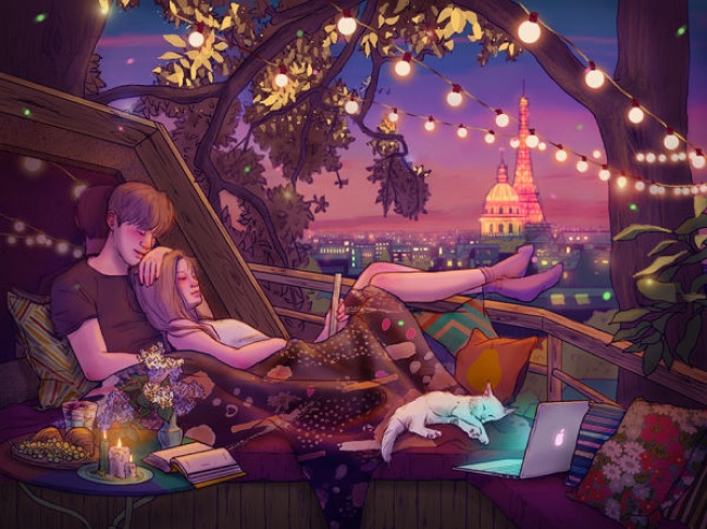 17 Ilustrasi indah & manisnya jatuh cinta, bikin senyum-senyum sendiri