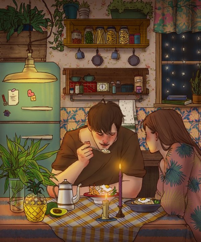 17 Ilustrasi indah & manisnya jatuh cinta, bikin senyum-senyum sendiri