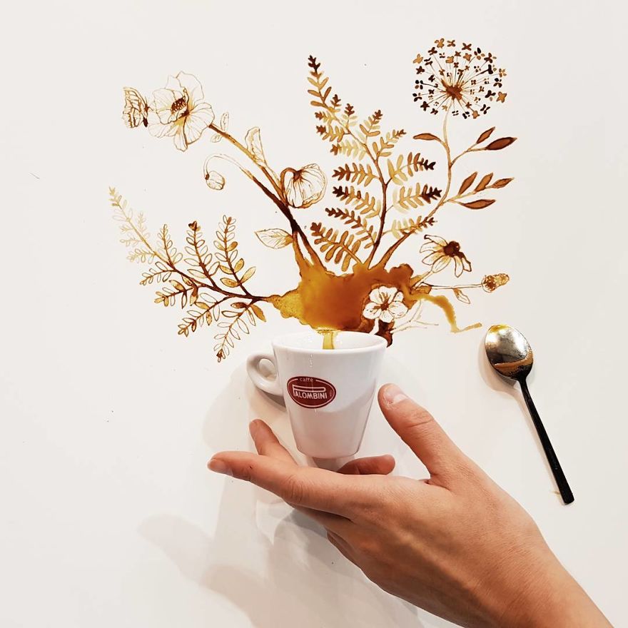 Tak pakai tinta, 10 karya seni ini dibuat dari kopi