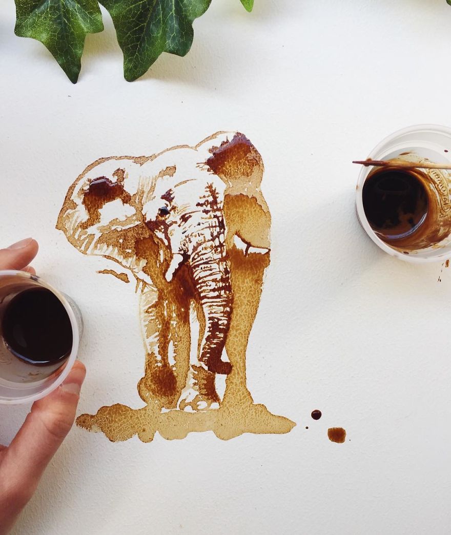 Tak pakai tinta, 10 karya seni ini dibuat dari kopi