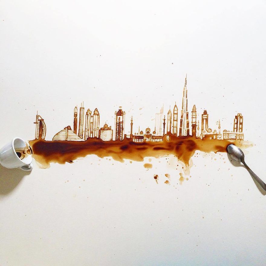 Tak disangka, 15 lukisan keren ini terinspirasi dari tumpahan kopi