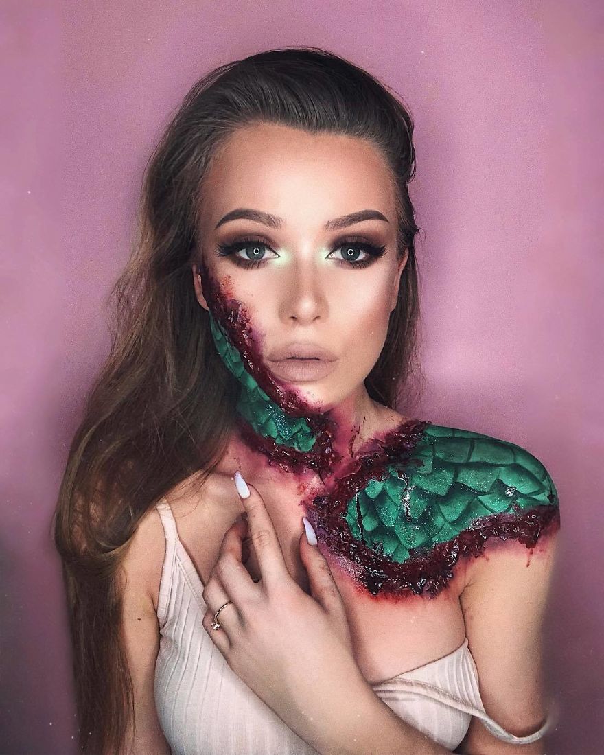 Meski seram, 17 efek make up ini masih memberi kesan cantik lho