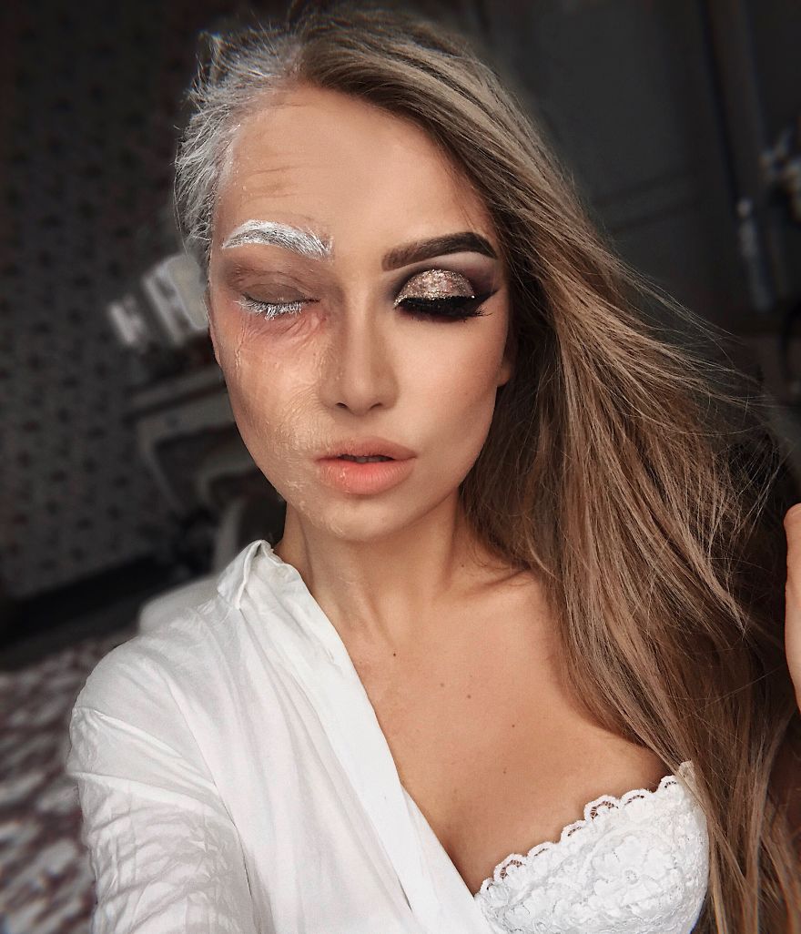 Meski seram, 17 efek make up ini masih memberi kesan cantik lho