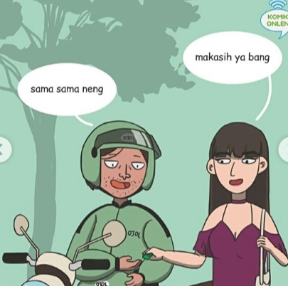 Komik strip driver ojol ketemu teman lama ini endingnya ngagetin