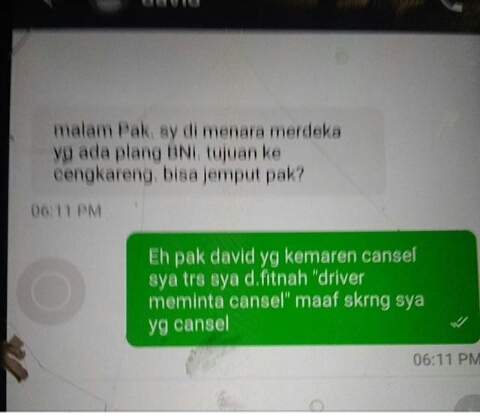 9 Percakapan lucu driver ojol dan penumpang soal cancel orderan