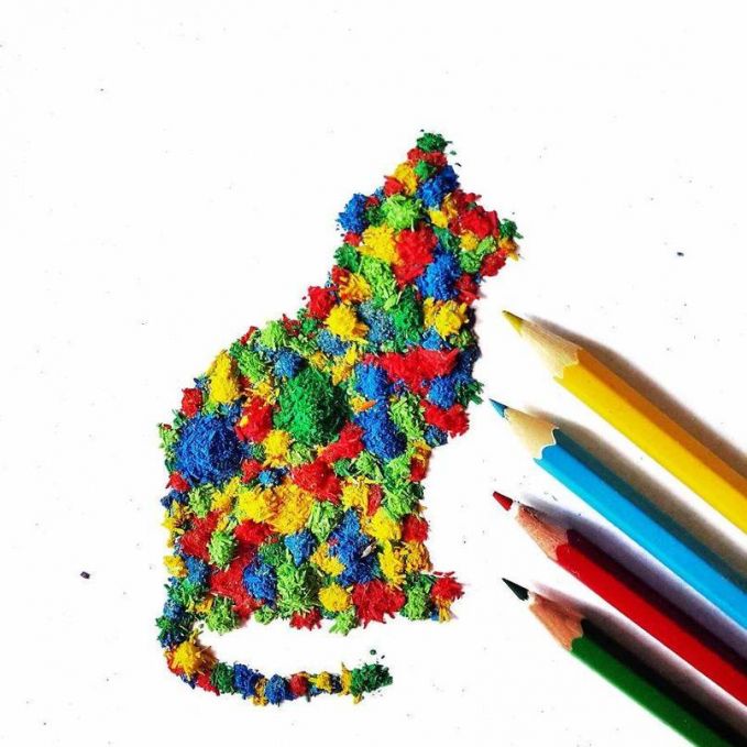 11 Gambar dari serbuk serutan pensil warna ini bikin kagum