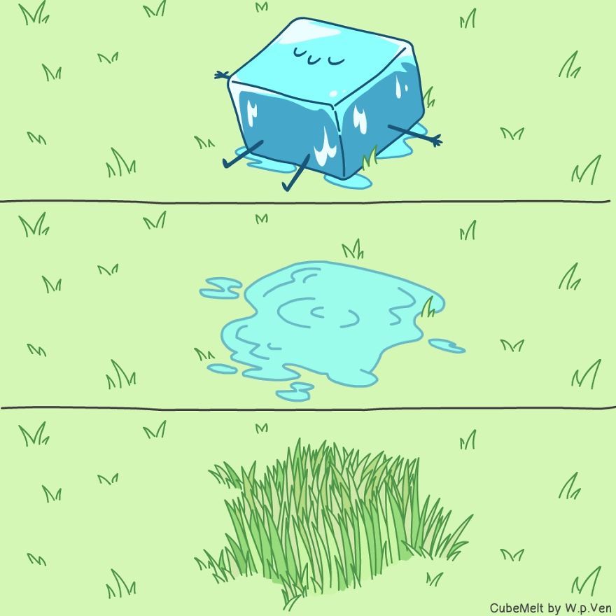 31 Ilustrasi cara hidup seperti es batu ini singkat tapi menyentuh