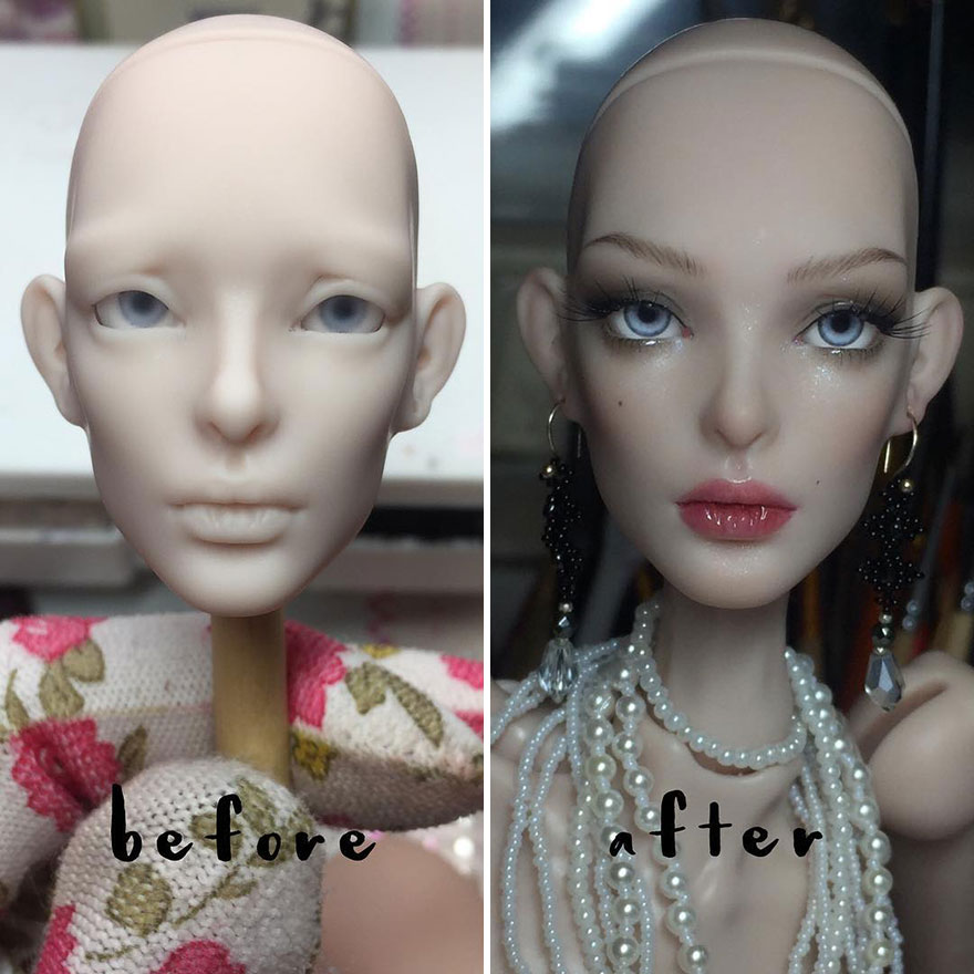 Seniman Ukraina mengubah make up 20 boneka, jadi lebih cantik & alami