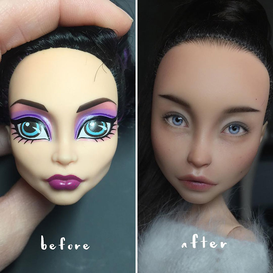 Seniman Ukraina mengubah make up 20 boneka, jadi lebih cantik & alami