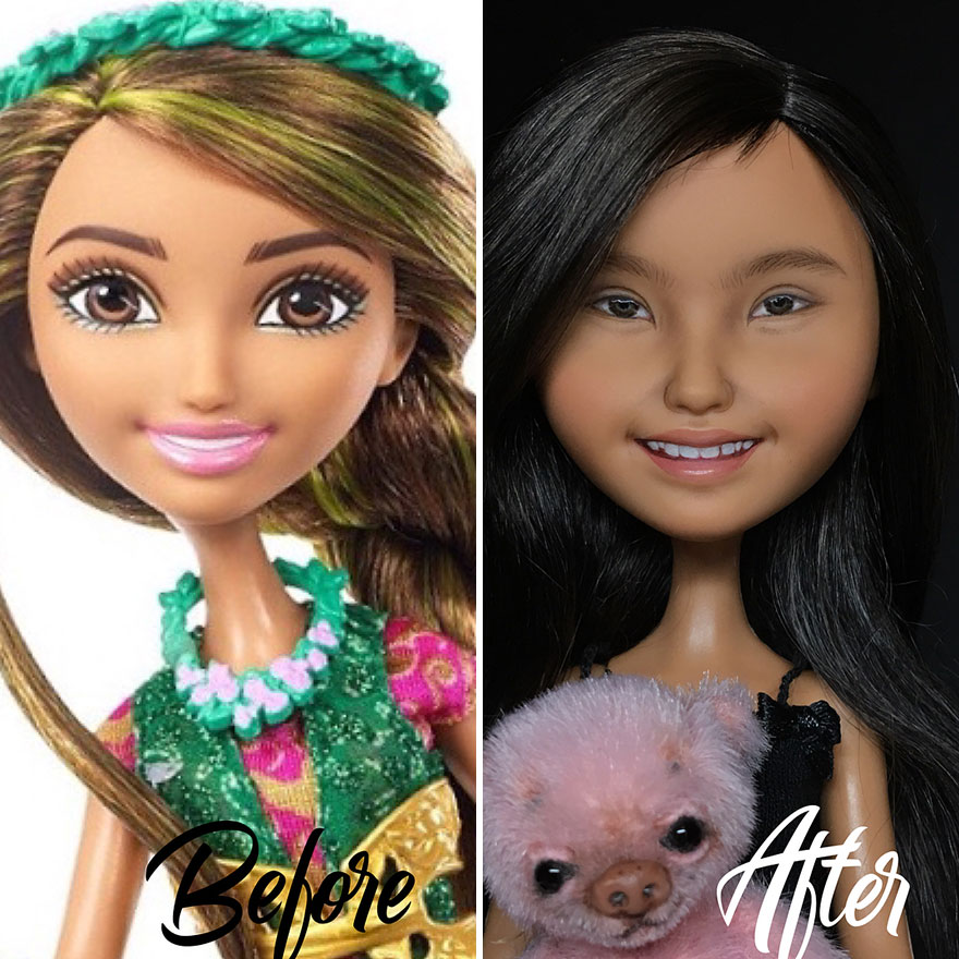 Seniman Ukraina mengubah make up 20 boneka, jadi lebih cantik & alami