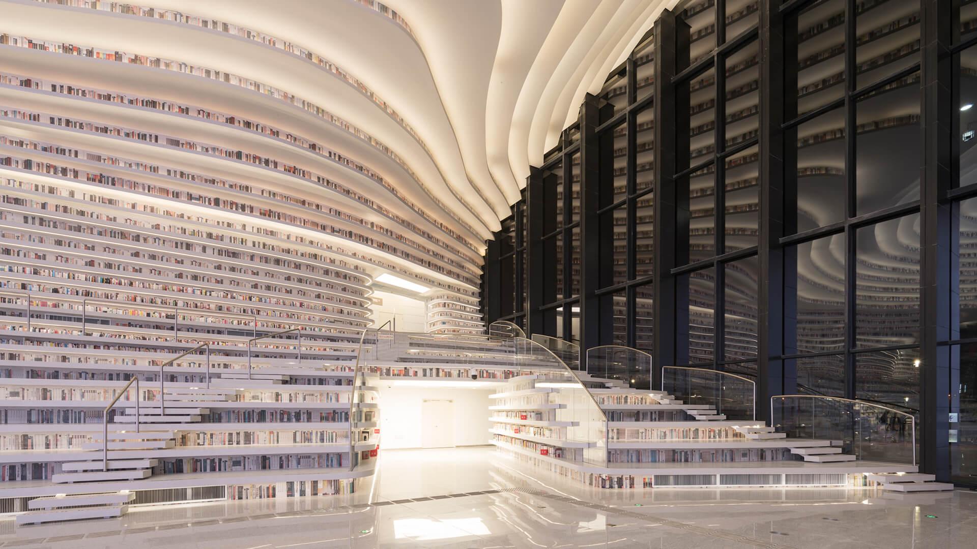 The Eye, perpustakaan keren di Tianjin yang bernuansa futuristik
