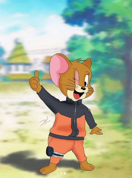 Gini jadinya jika 5 karakter kartun bergaya ala tokoh anime Naruto