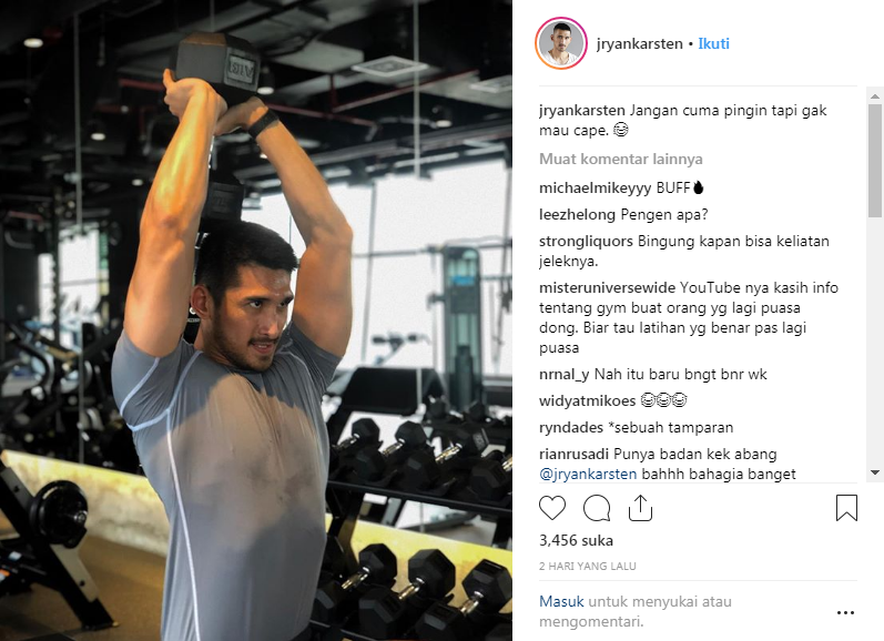 Ini lho tips olahraga ala model dan influencer, JRyan Karsten