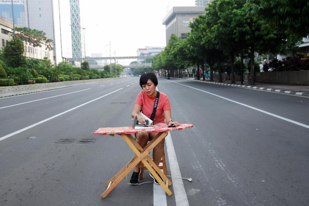 Begini 10 potret kreatif Jakarta ketika sepi ditinggal mudik warganya