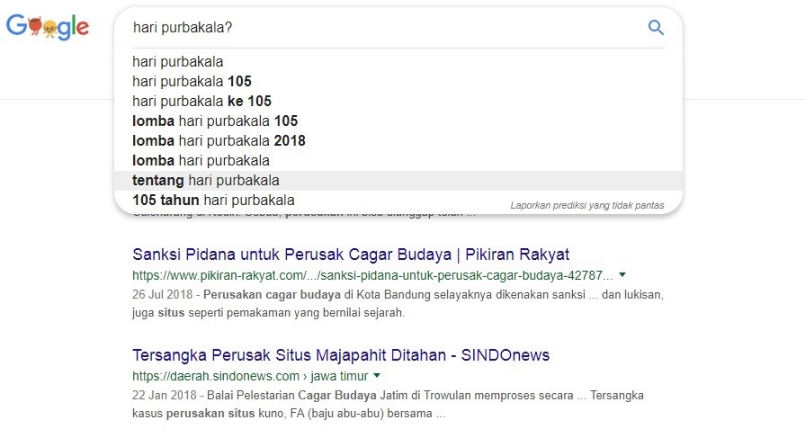 Hari Purbakala? (Melalui mesin pencari www.google.co.id)