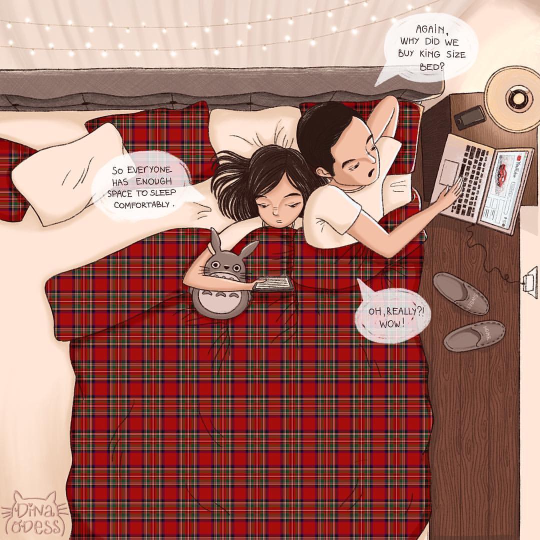 12 Ilustrasi ini tunjukkan jika punya suami cuek, kesel campur sayang