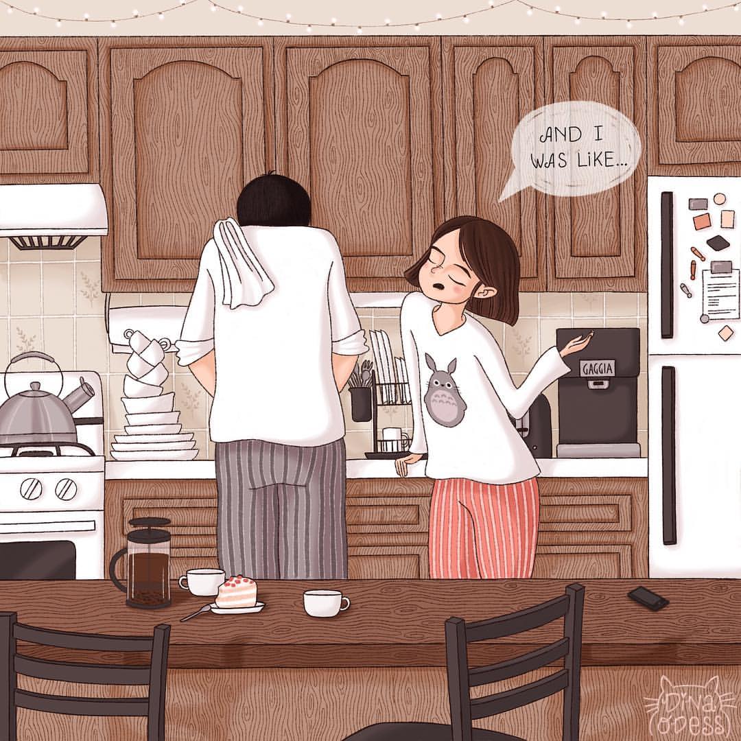 12 Ilustrasi ini tunjukkan jika punya suami cuek, kesel campur sayang