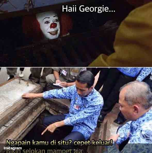 8 Meme kocak Pennywise, sosok badut dari film IT Chapter Two
