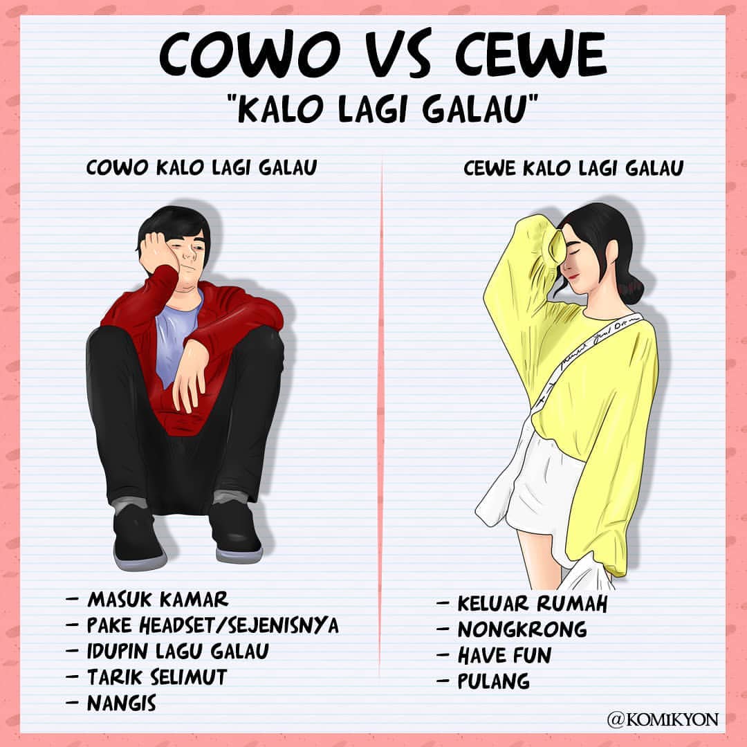10 Ilustrasi perbedaan cowok dan cewek dalam beberapa hal, bener gak?