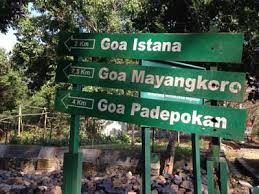 Gambar Papan Petunjuk Gua di Taman Nasional Alas Porwo