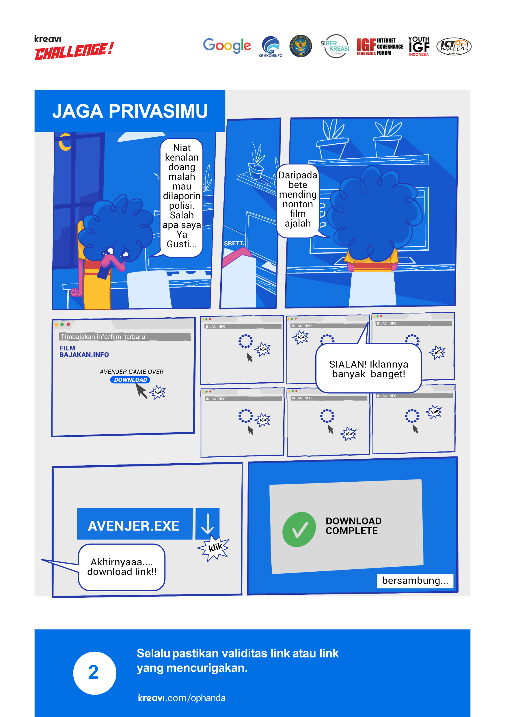 Deretan komik ini ajarkan cara menjaga privasi di internet