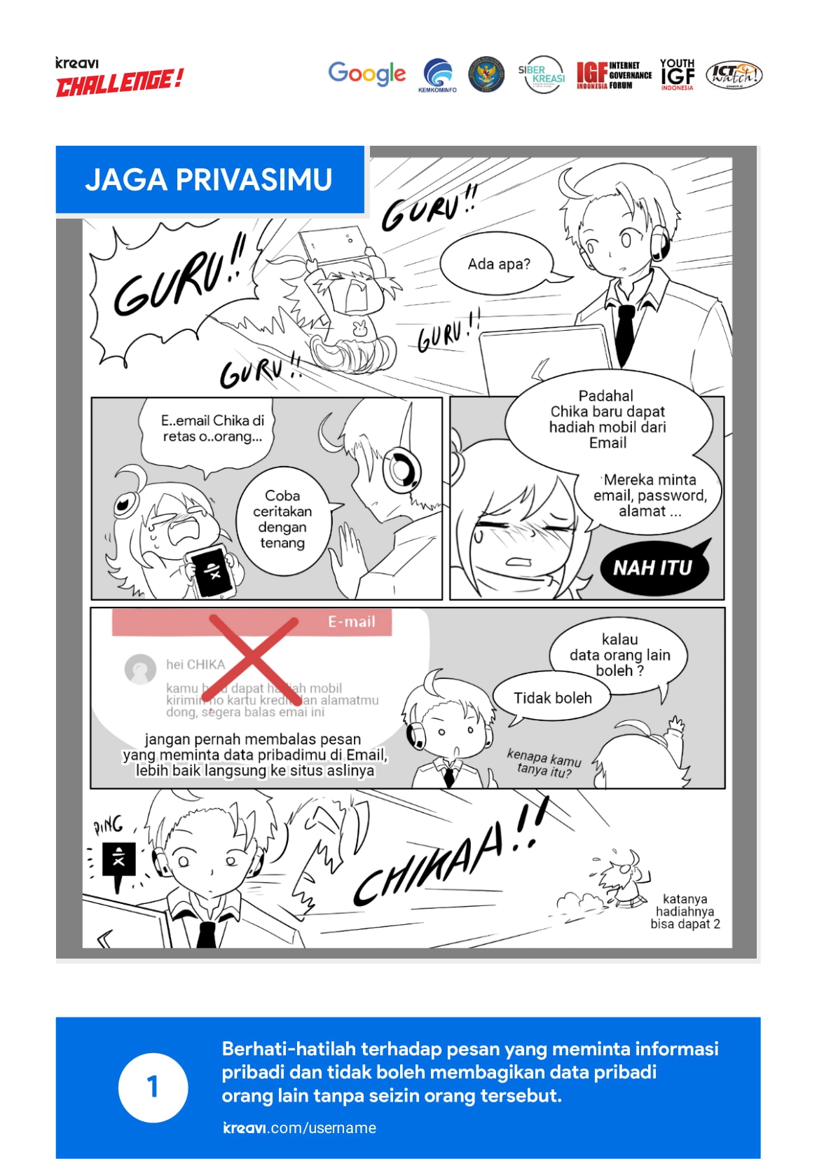 Deretan komik ini ajarkan cara menjaga privasi di internet