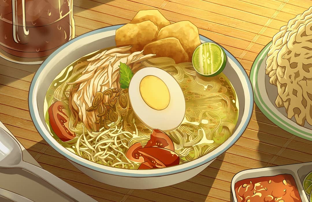 Super Keren! 14 Potret Makanan Khas Indonesia Versi Anime - Milzeru
