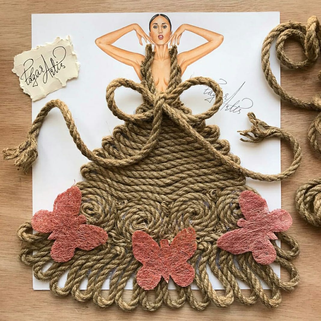 10 Desain gaun dari benda sederhana ini hasilnya keren abis