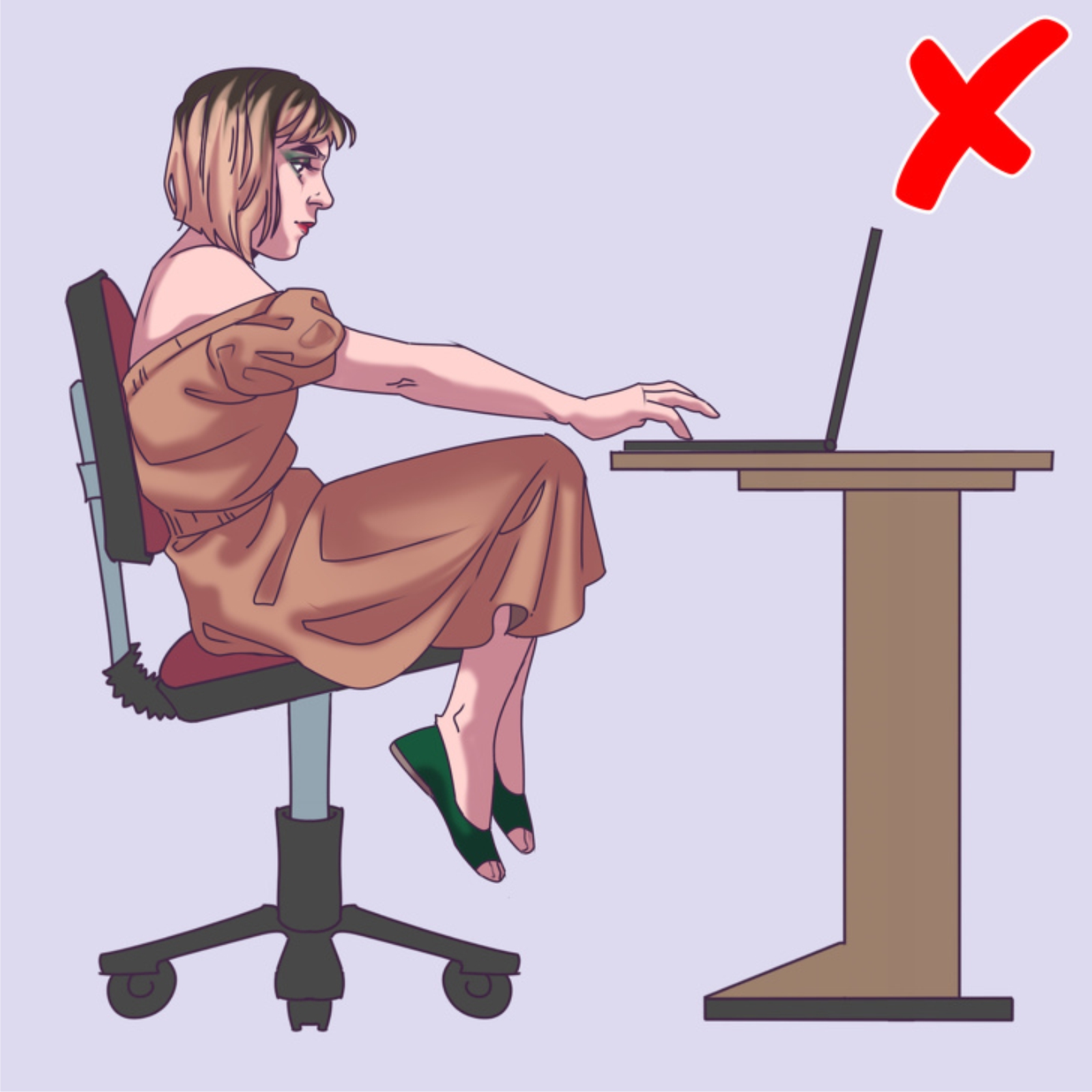 10 Posisi duduk ini dapat merusak kesehatan pekerja kantor