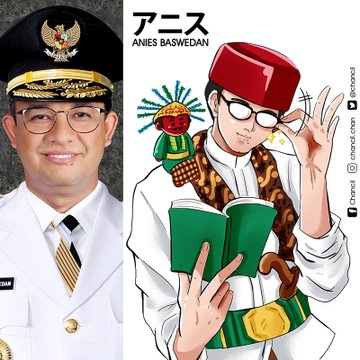 publik figur Indonesia versi anime karya Chancil