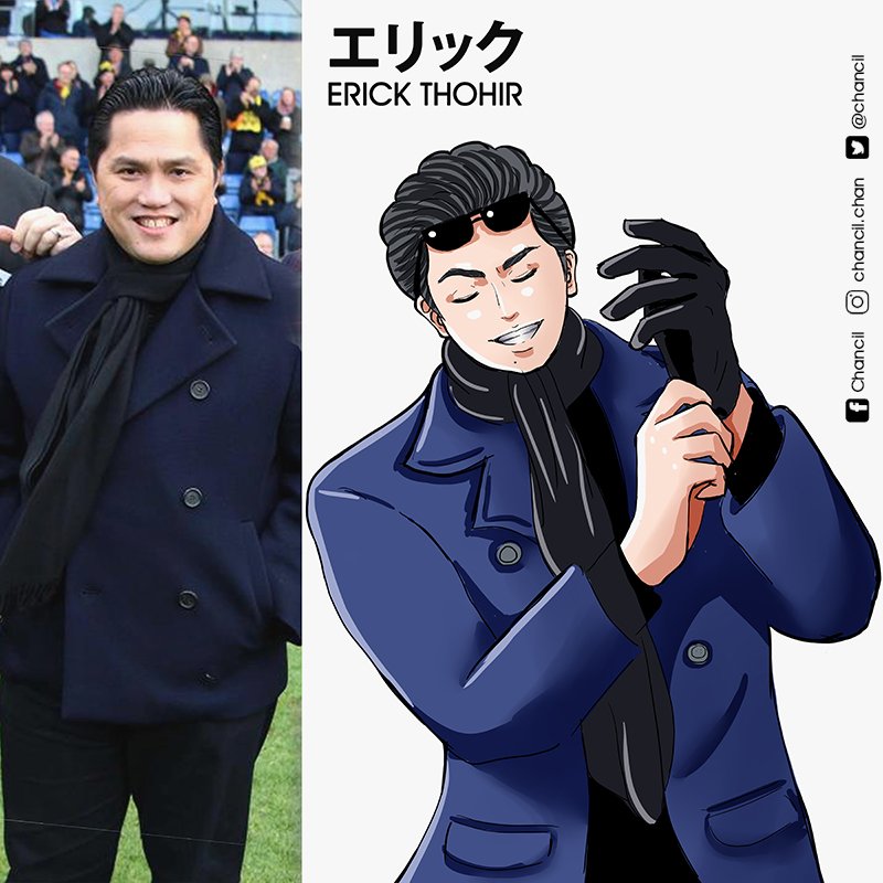 Ilustrasi publik figur Indonesia versi anime karya Chancil