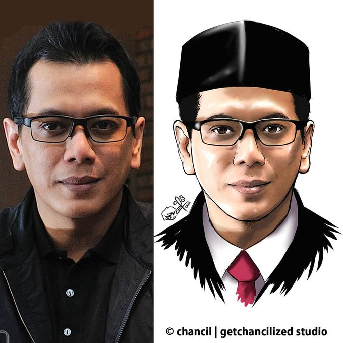 Ilustrasi publik figur Indonesia versi anime karya Chancil