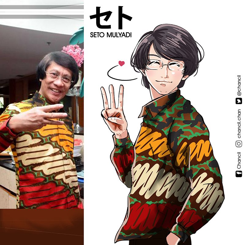 Ilustrasi publik figur Indonesia versi anime karya Chancil