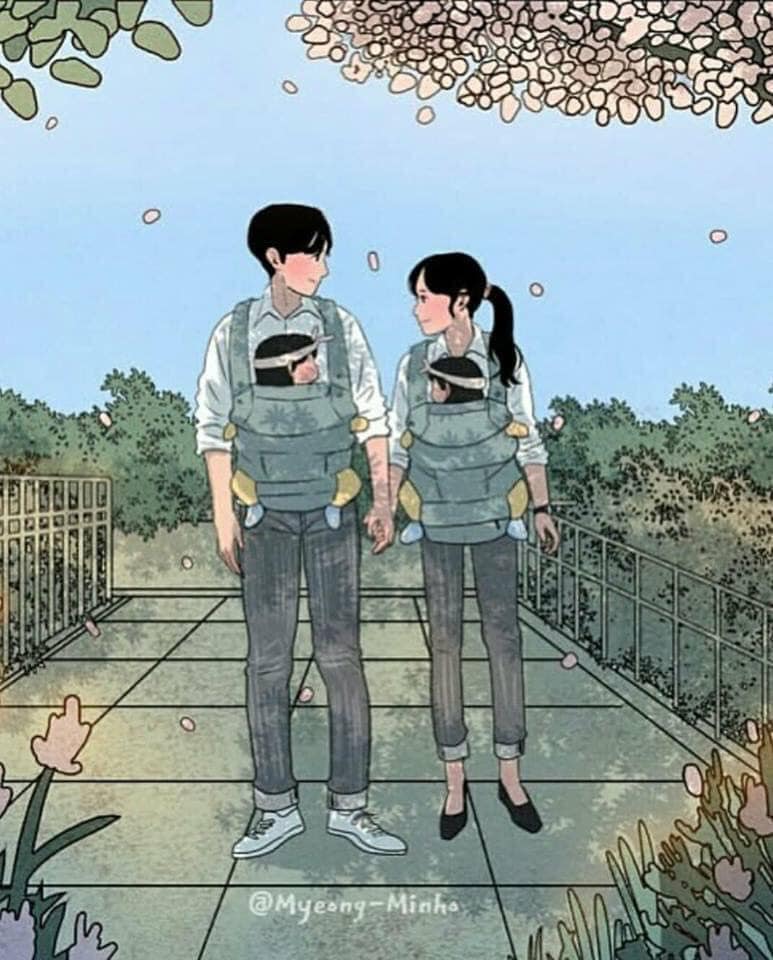13 Potret pasangan dalam bentuk anime yang manis dan bikin baper