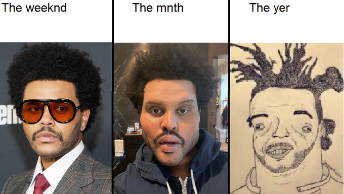 Wajah The Weeknd versi lucu