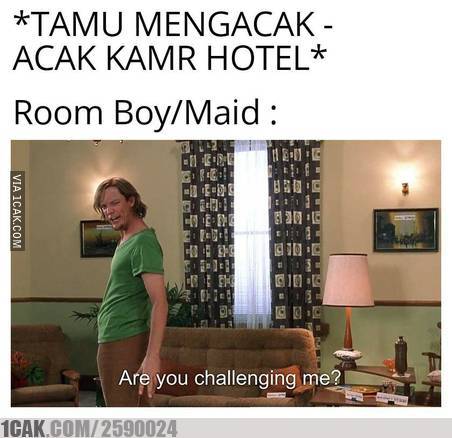 Kekesalan petugas Hotel