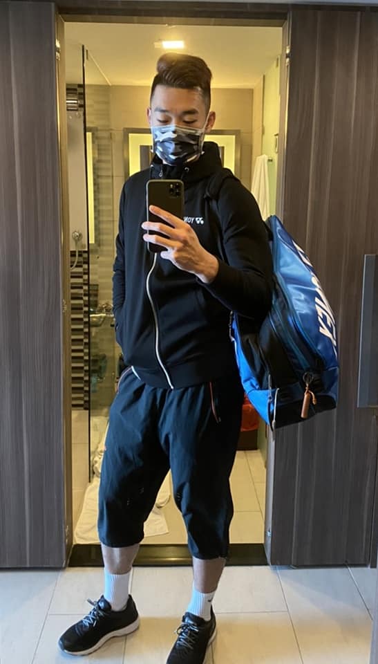 Selfie Wang Chi-lin sebelum bertanding
